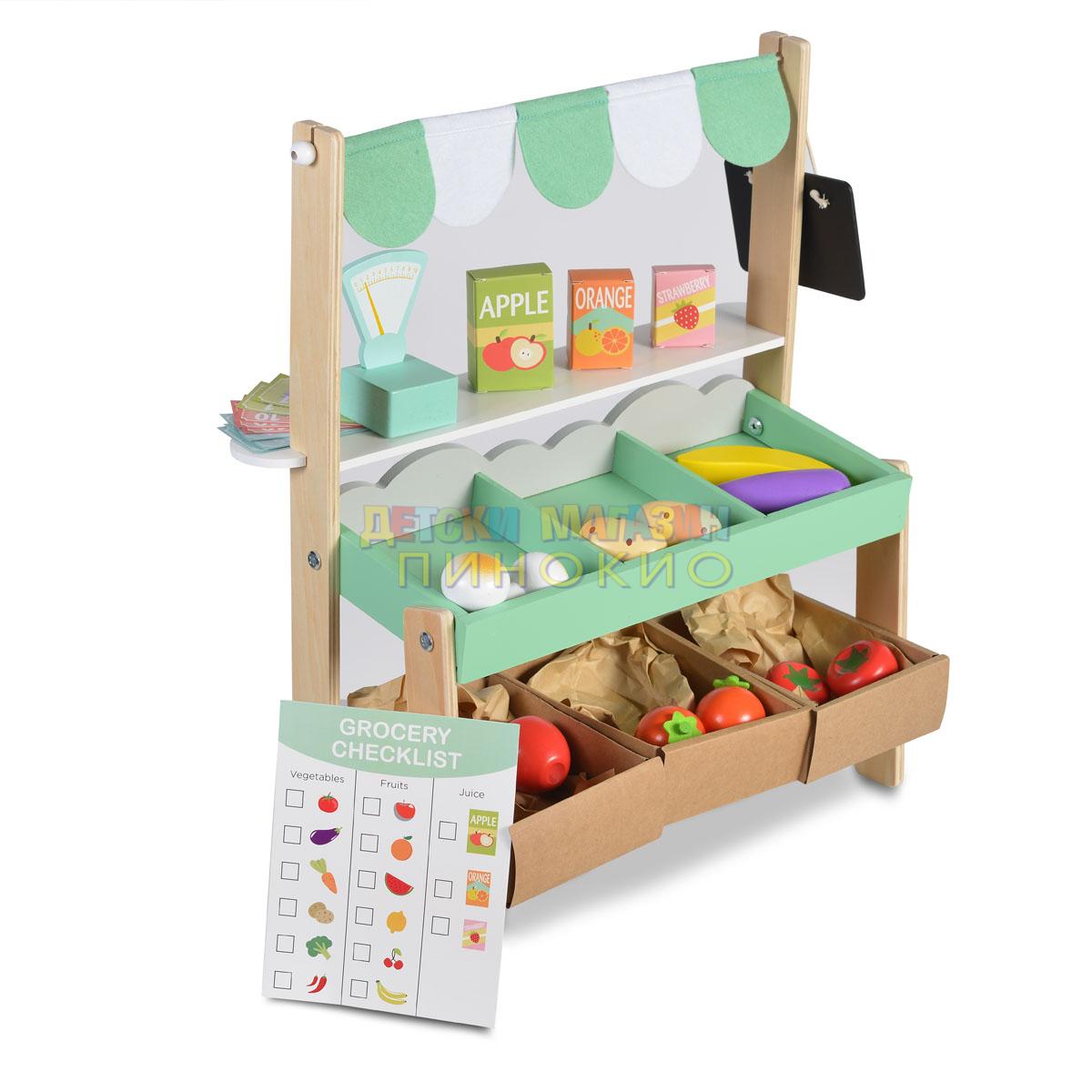 Дървен супермаркет с комплект продукти 4425 Moni Toys - Image 2
