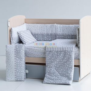 Спален комплект Дуо звезди сиви DIZAIN BABY