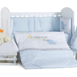 Спален комплект Бродерия син слон точки DIZAIN BABY