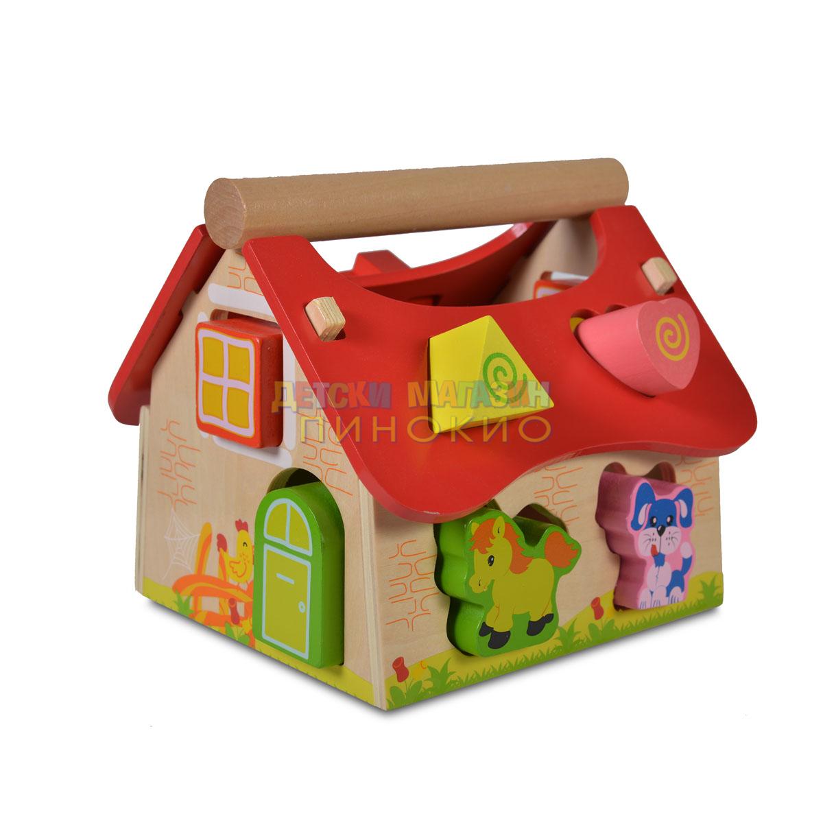 ДЪРВЕНА СОРТЕР КЪЩА С ЖИВОТНИ 2044 Moni Toys - Image 2
