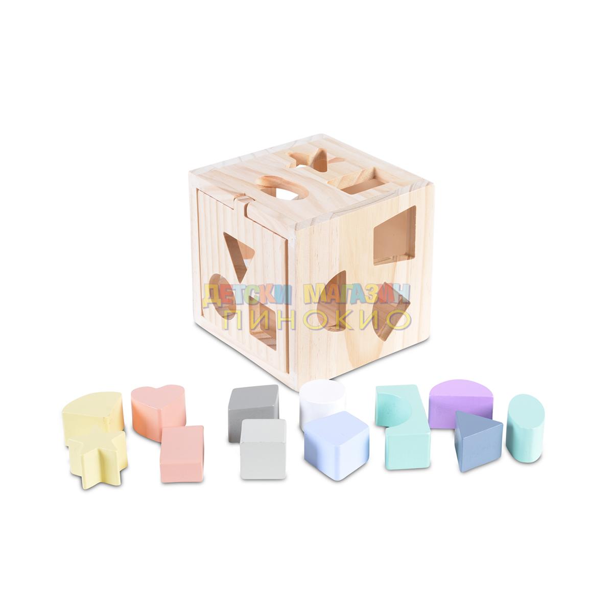 ДЪРВЕН СОРТЕР КУБ 15СМ 2540 Moni Toys - Image 2