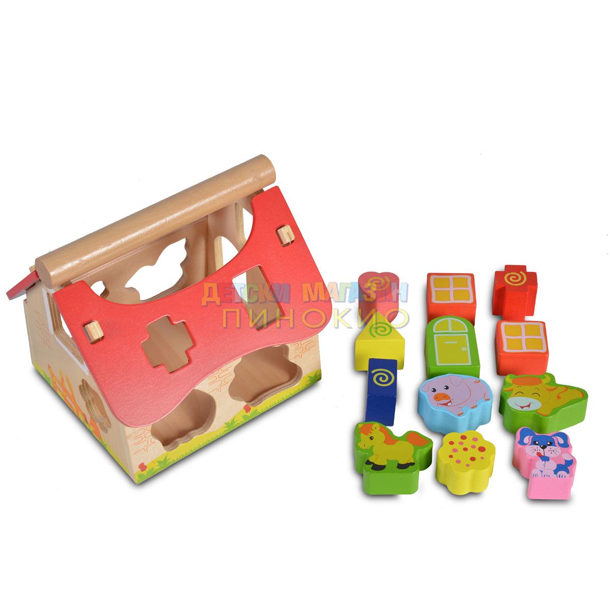 ДЪРВЕНА СОРТЕР КЪЩА С ЖИВОТНИ 2044 Moni Toys - Image 3