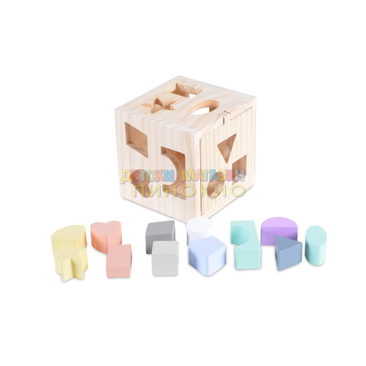 ДЪРВЕН СОРТЕР КУБ 15СМ 2540 Moni Toys - Image 3