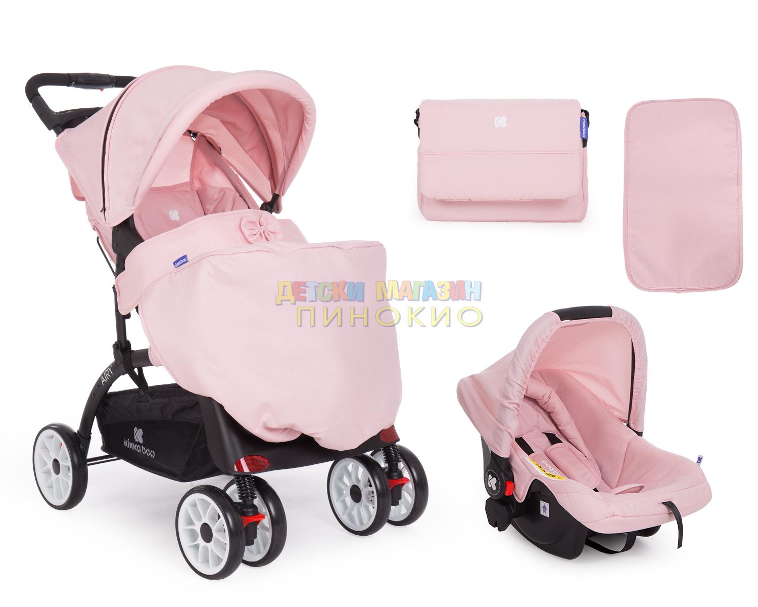 Комбинирана количка 2 в 1 Airy Pink KIKKABOO