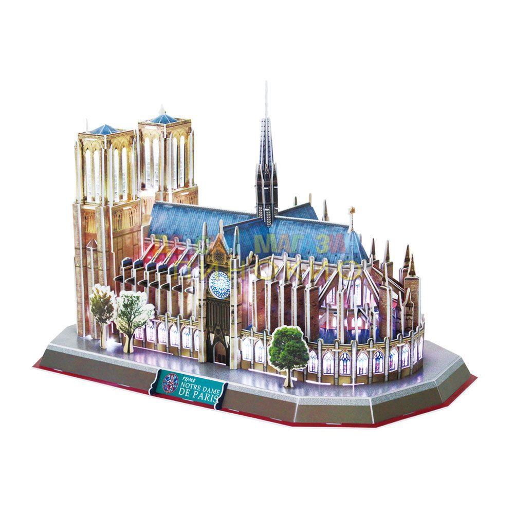 CubicFun 3D Пъзел с LED светлини NOTRE DAME De PARIS L173h - Image 2