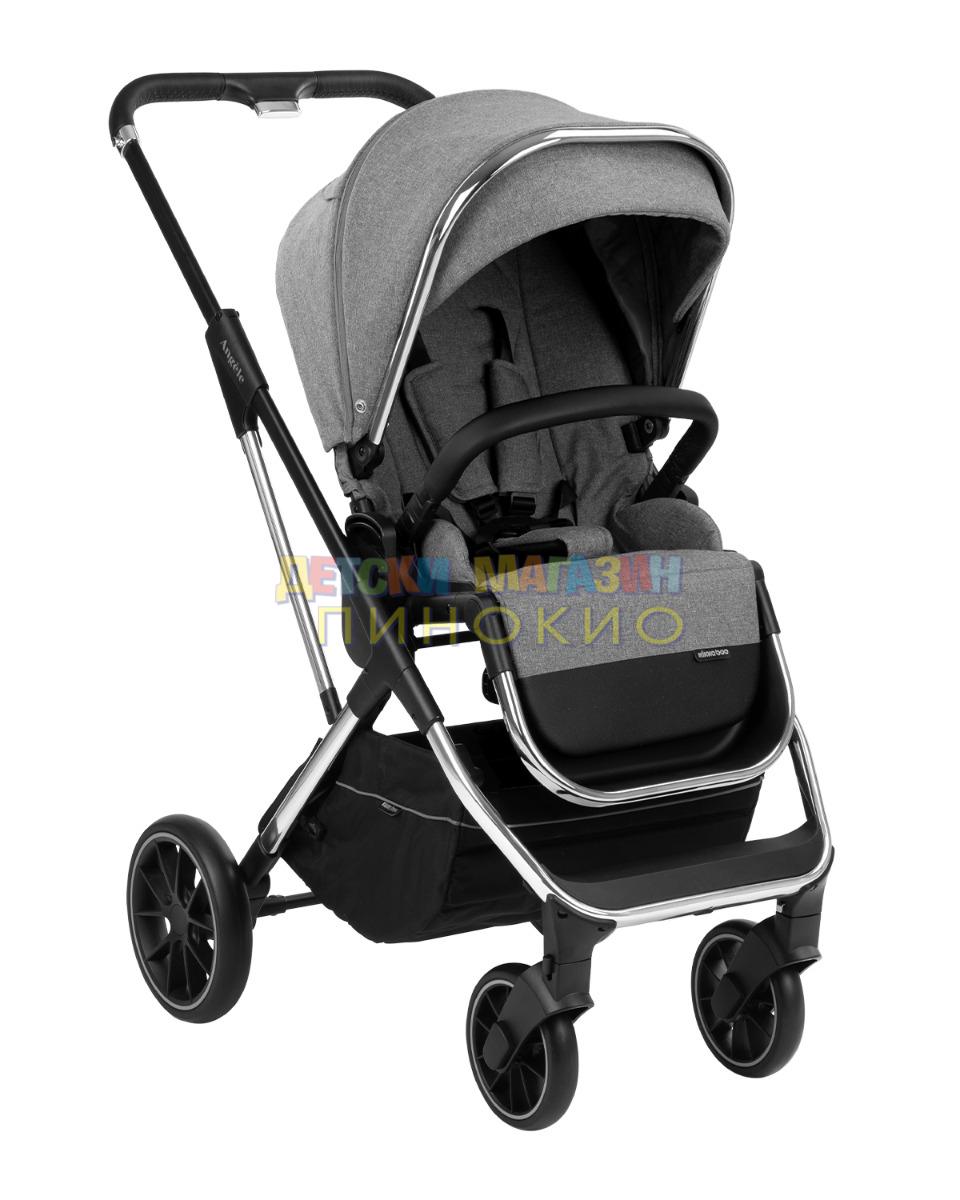 Комбинирана количка 3 в 1 Angele Chrome Grey KIKKABOO - Image 4