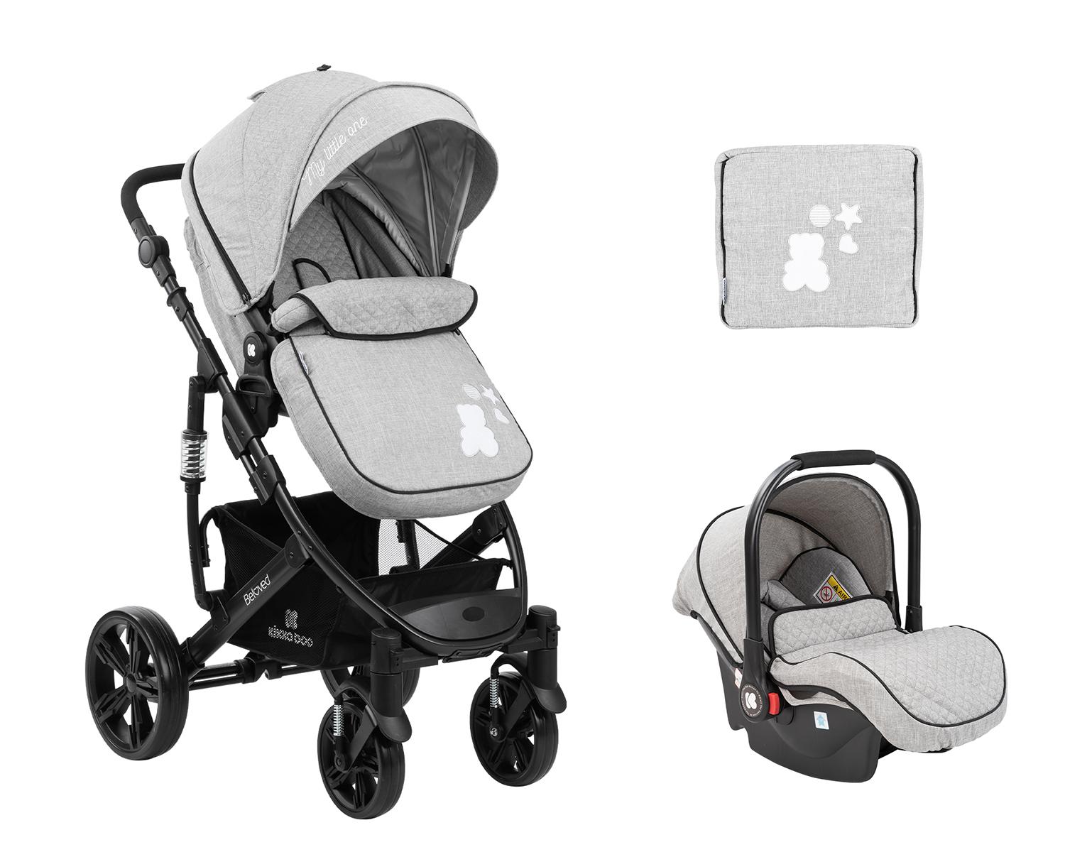 Комбинирана количка 3 в 1 Beloved Light Grey KIKKABOO
