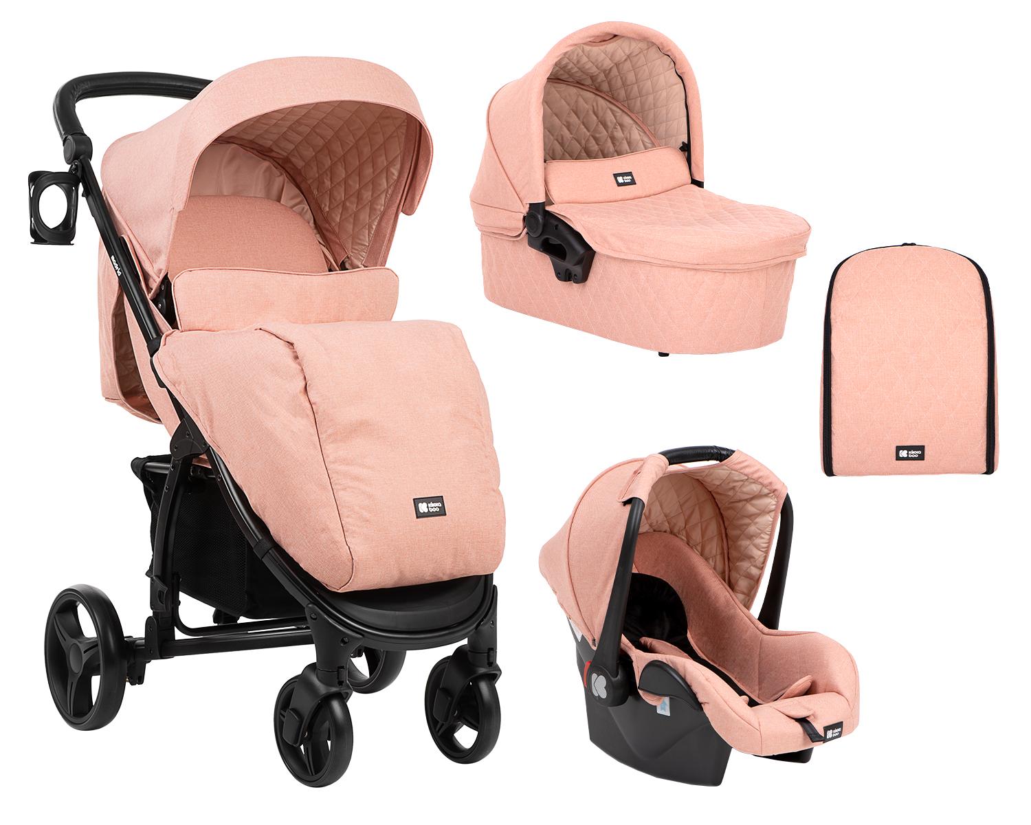 Комбинирана количка 3 в 1 Madrid Pink Melange 2020 KIKKABOO