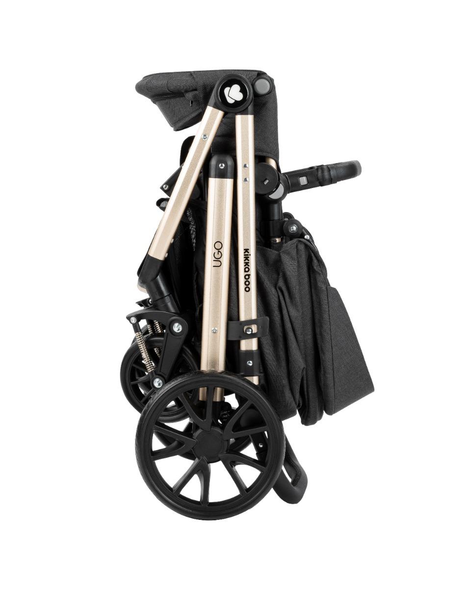 Комбинирана количка 3 в 1 Ugo Black Melange 2020 KIKKABOO - Image 13