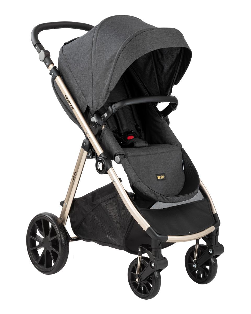 Комбинирана количка 3 в 1 Ugo Black Melange 2020 KIKKABOO - Image 4