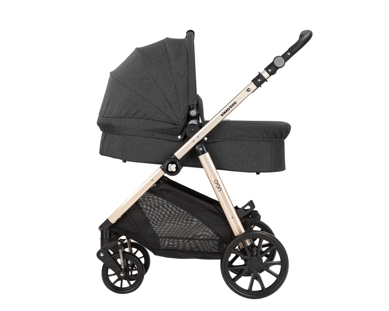 Комбинирана количка 3 в 1 Ugo Black Melange 2020 KIKKABOO - Image 7