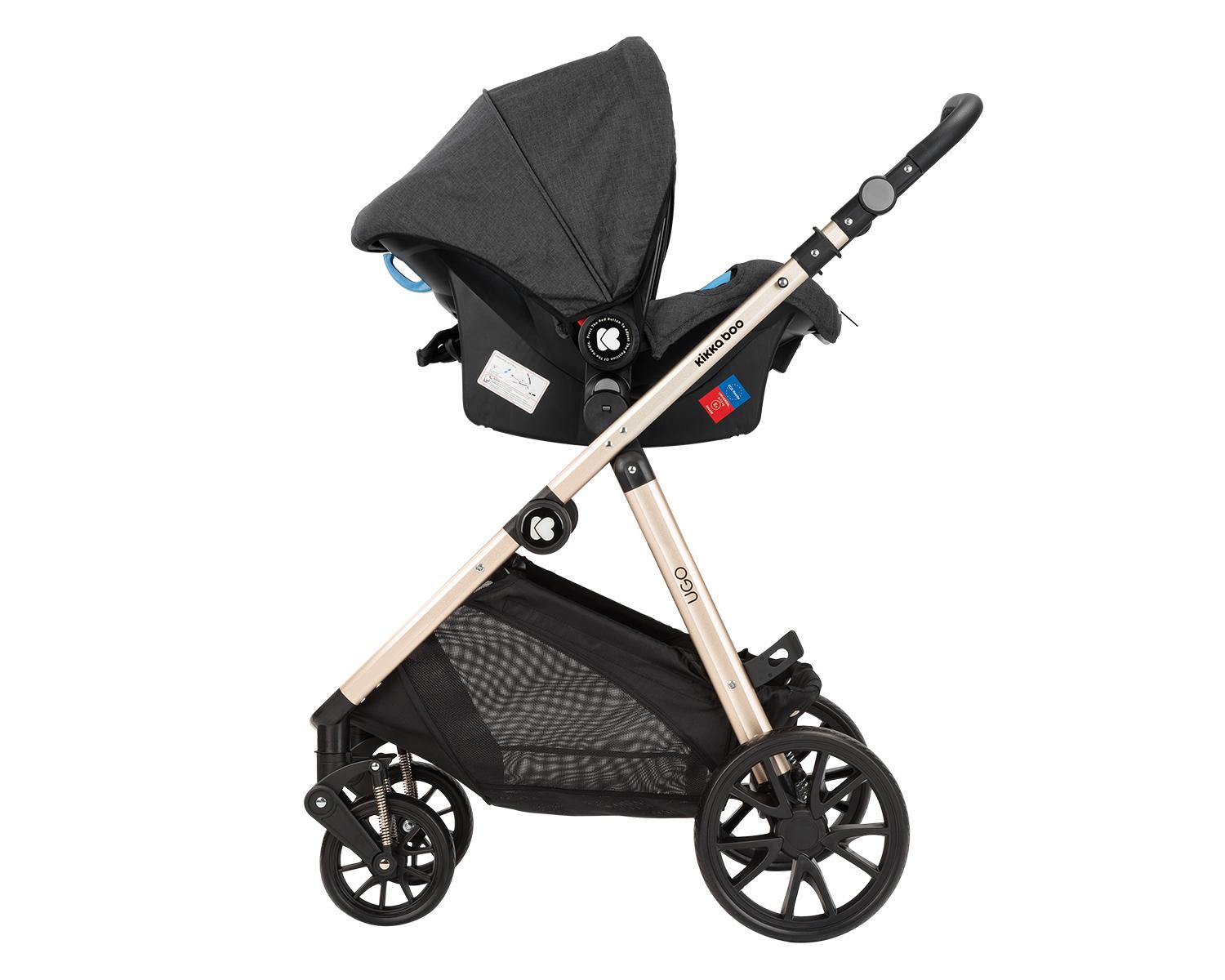 Комбинирана количка 3 в 1 Ugo Black Melange 2020 KIKKABOO - Image 8