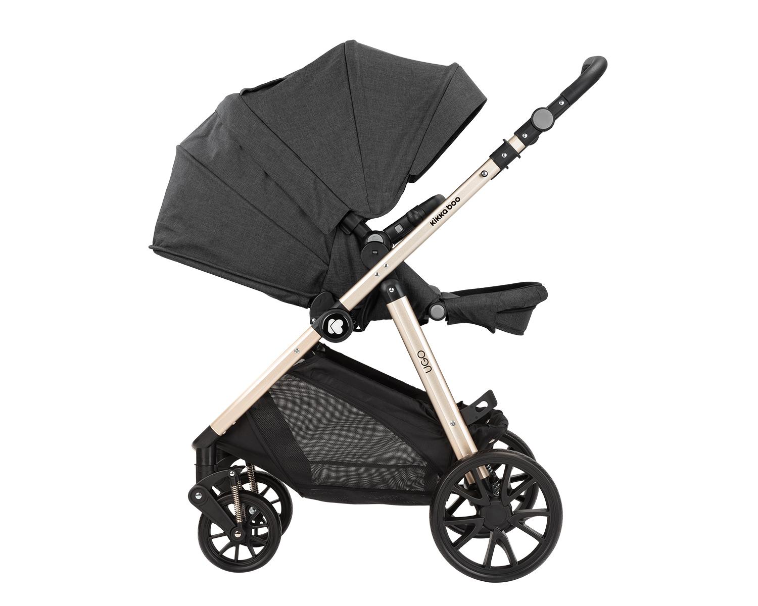 Комбинирана количка 3 в 1 Ugo Black Melange 2020 KIKKABOO - Image 10