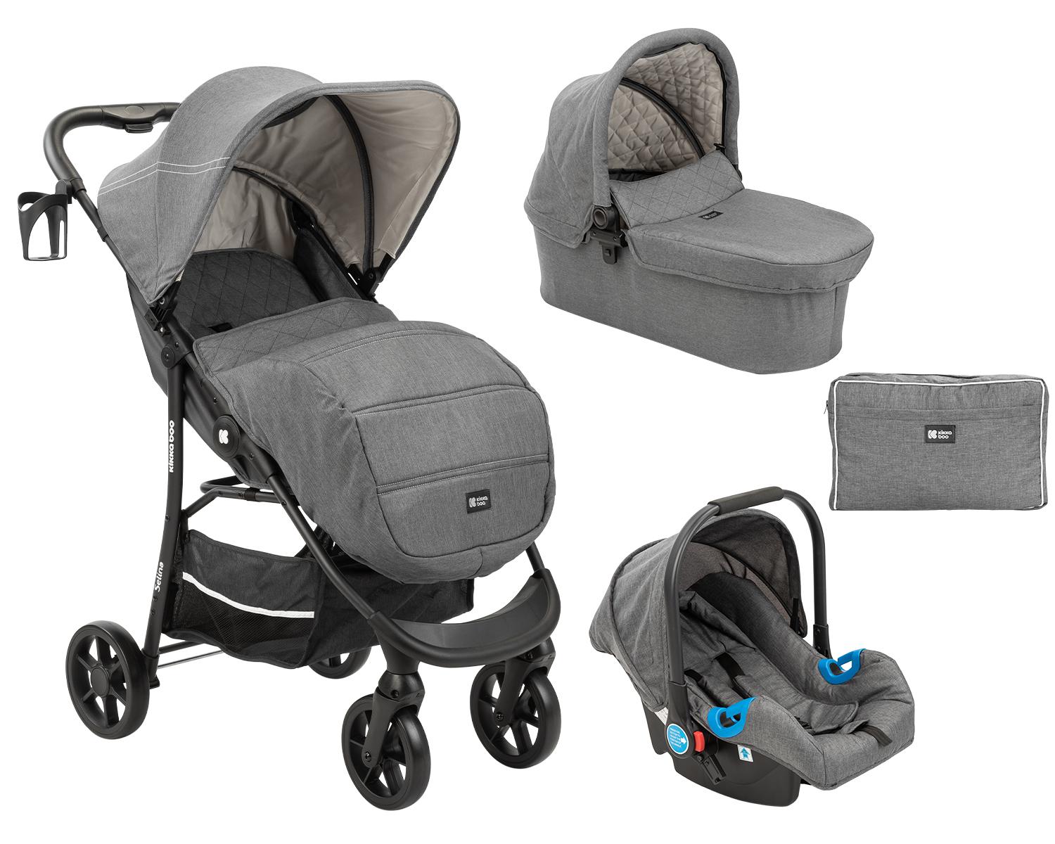 Комбинирана количка 3 в 1 Selina Dark Grey KIKKABOO
