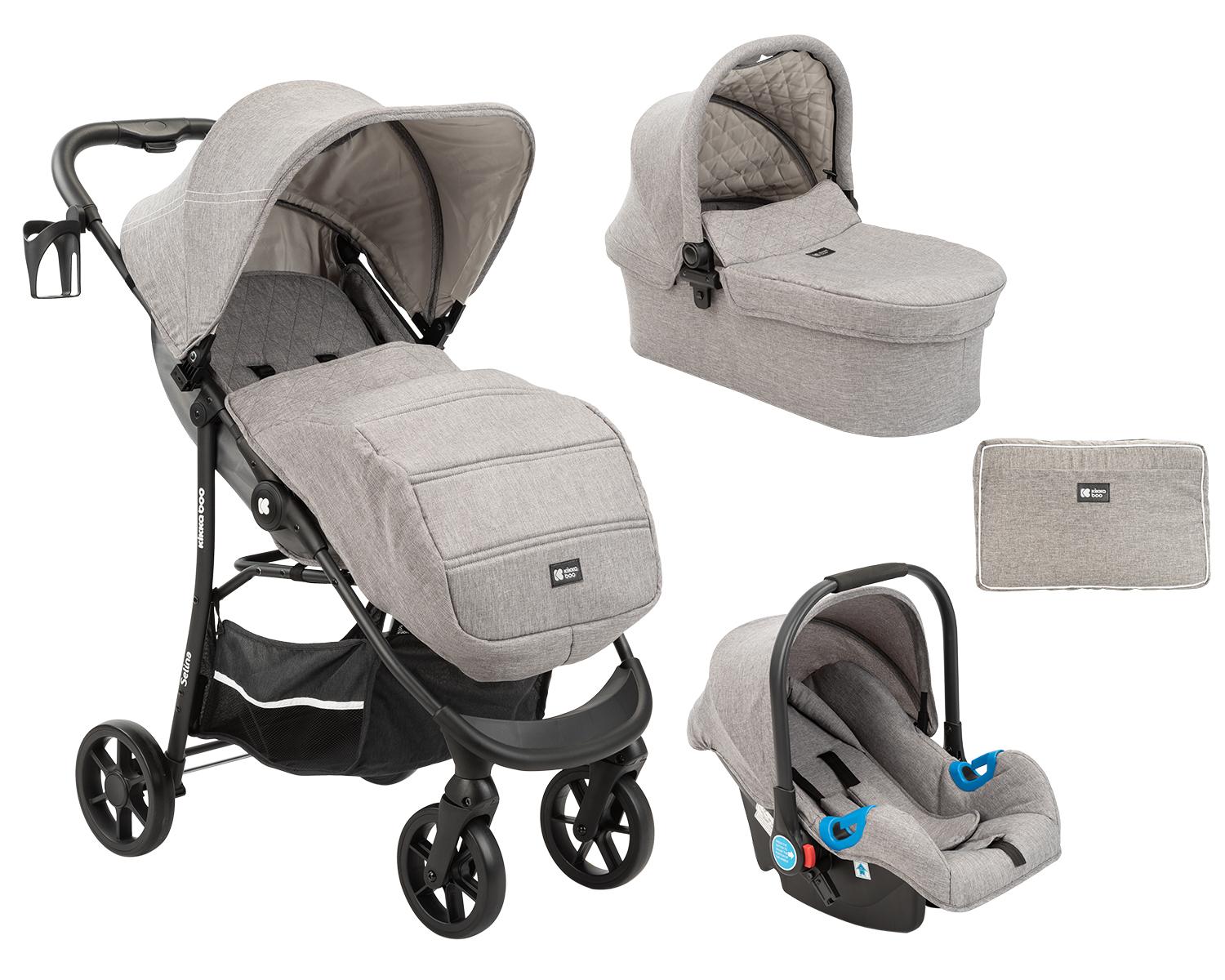 Комбинирана количка 3 в 1 Selina Light Grey KIKKABOO