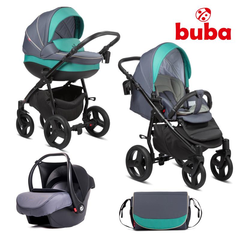 Бебешка количка 3в1 Bella 755 Pewter-Green BUBA