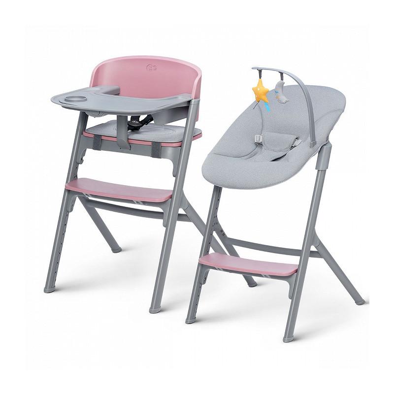 Столче за хранене LIVY + шезлонг CALMEE розов KinderKraft