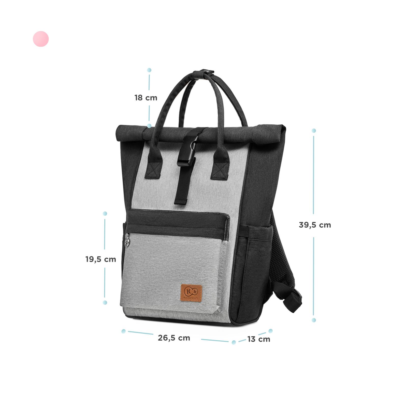 Раница за бебешки принадлежности MOONPACK Сива KinderKraft - Image 2