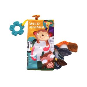 Образователна текстилна книжка с чесалка Wild Animals KIKKABOO