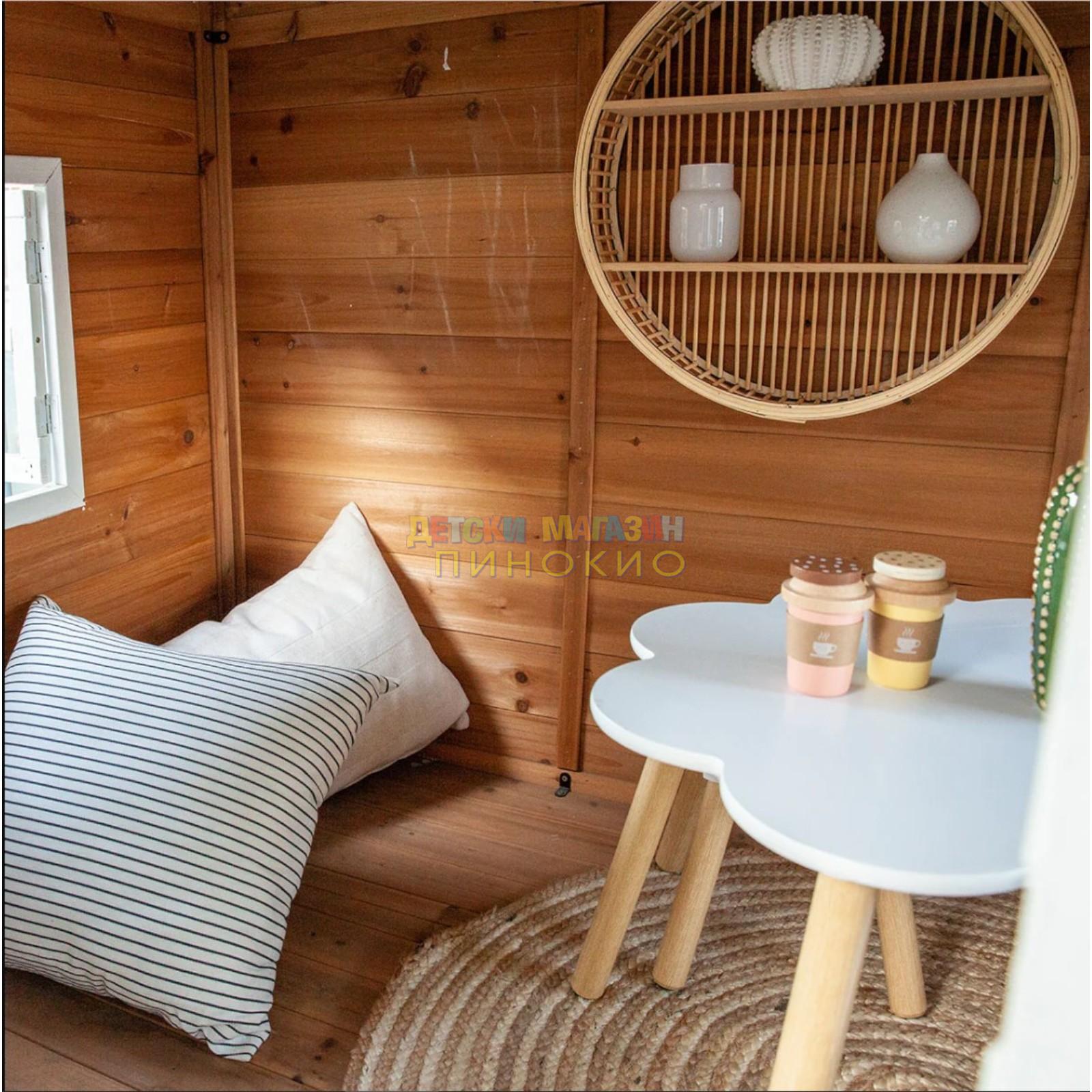 Дървена детска къща с пясъчник и пързалка 258х271.5х291 см. C225 GINGER HOME - Image 16