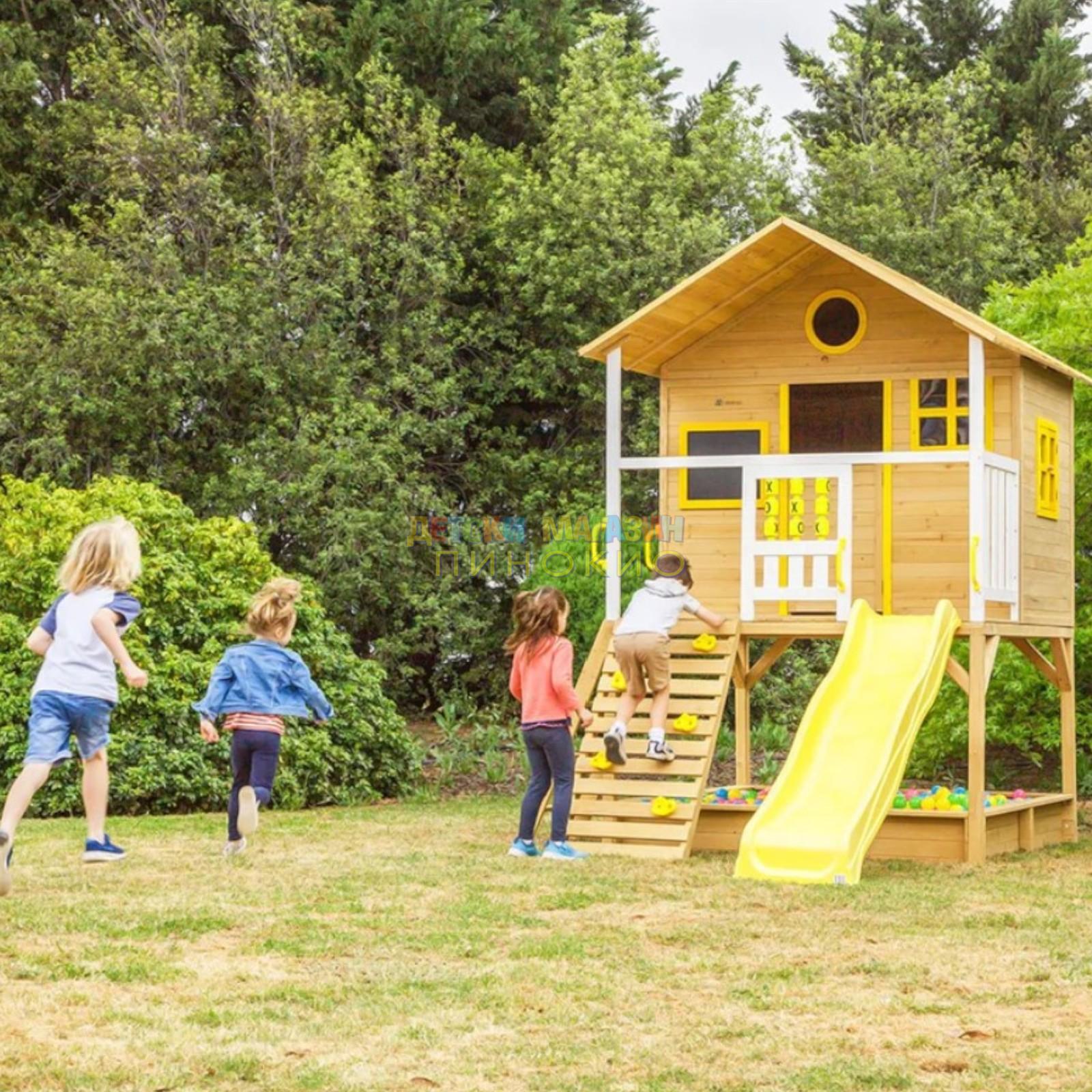 Дървена детска къща с пясъчник и пързалка 258х271.5х291 см. C225 GINGER HOME - Image 19
