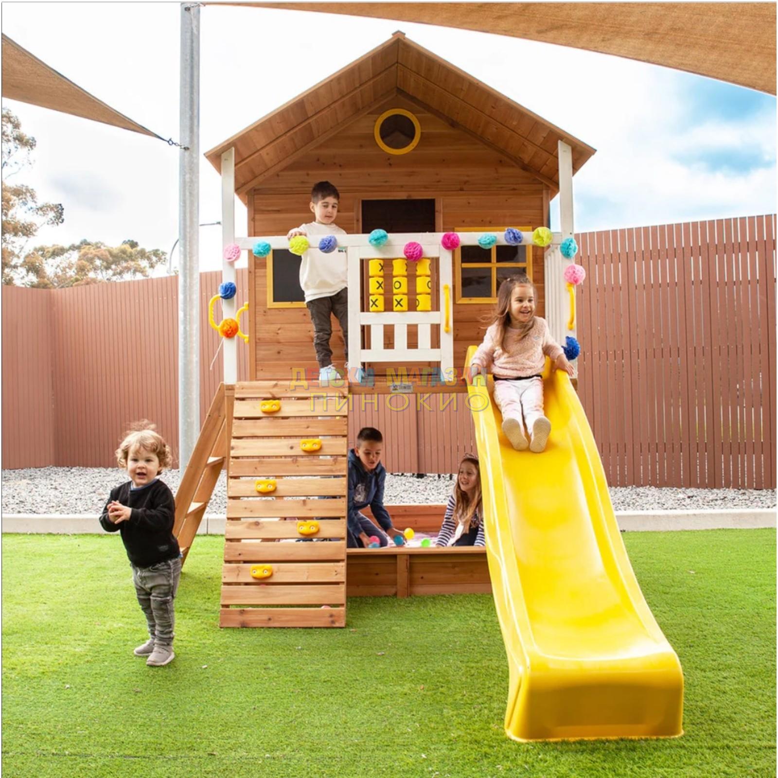 Дървена детска къща с пясъчник и пързалка 258х271.5х291 см. C225 GINGER HOME - Image 20
