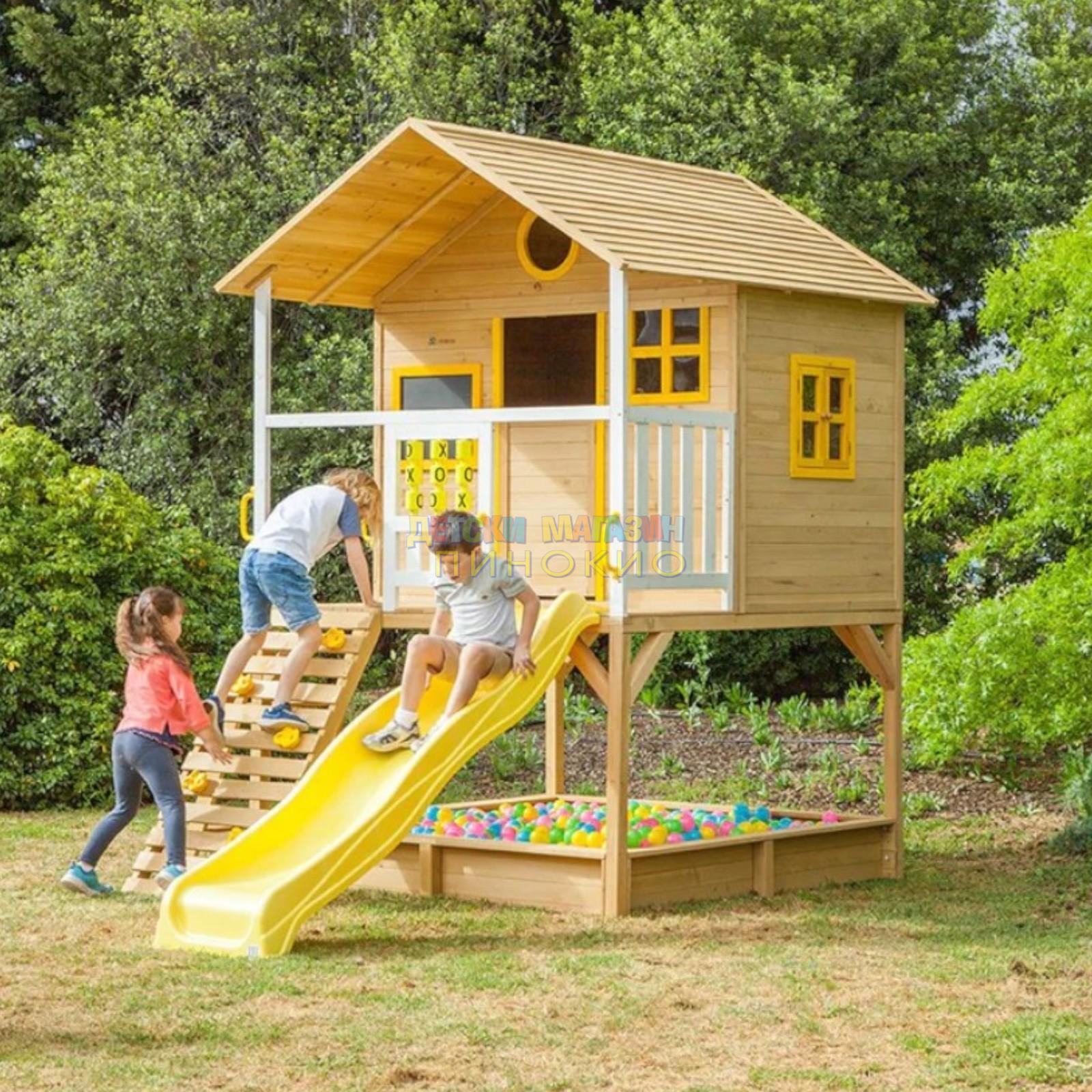 Дървена детска къща с пясъчник и пързалка 258х271.5х291 см. C225 GINGER HOME - Image 21