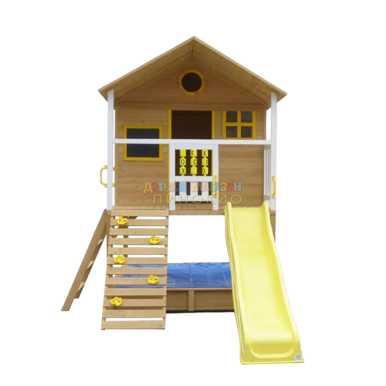 Дървена детска къща с пясъчник и пързалка 258х271.5х291 см. C225 GINGER HOME - Image 22