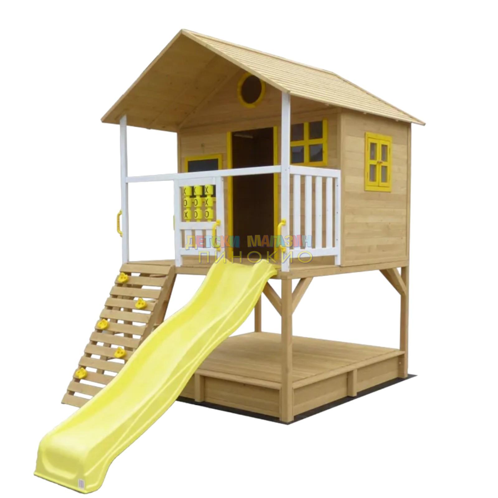 Дървена детска къща с пясъчник и пързалка 258х271.5х291 см. C225 GINGER HOME - Image 23