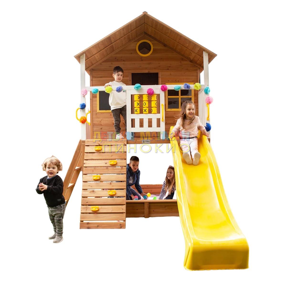 Дървена детска къща с пясъчник и пързалка 258х271.5х291 см. C225 GINGER HOME - Image 24