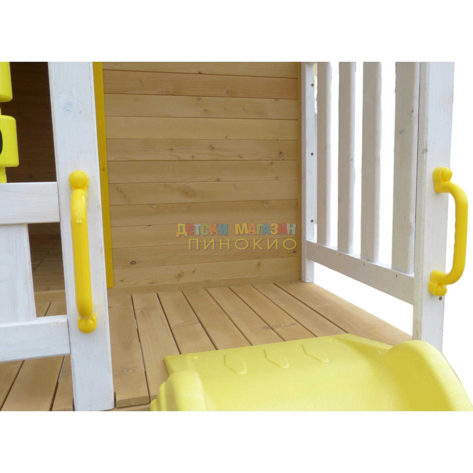 Дървена детска къща с пясъчник и пързалка 258х271.5х291 см. C225 GINGER HOME - Image 27