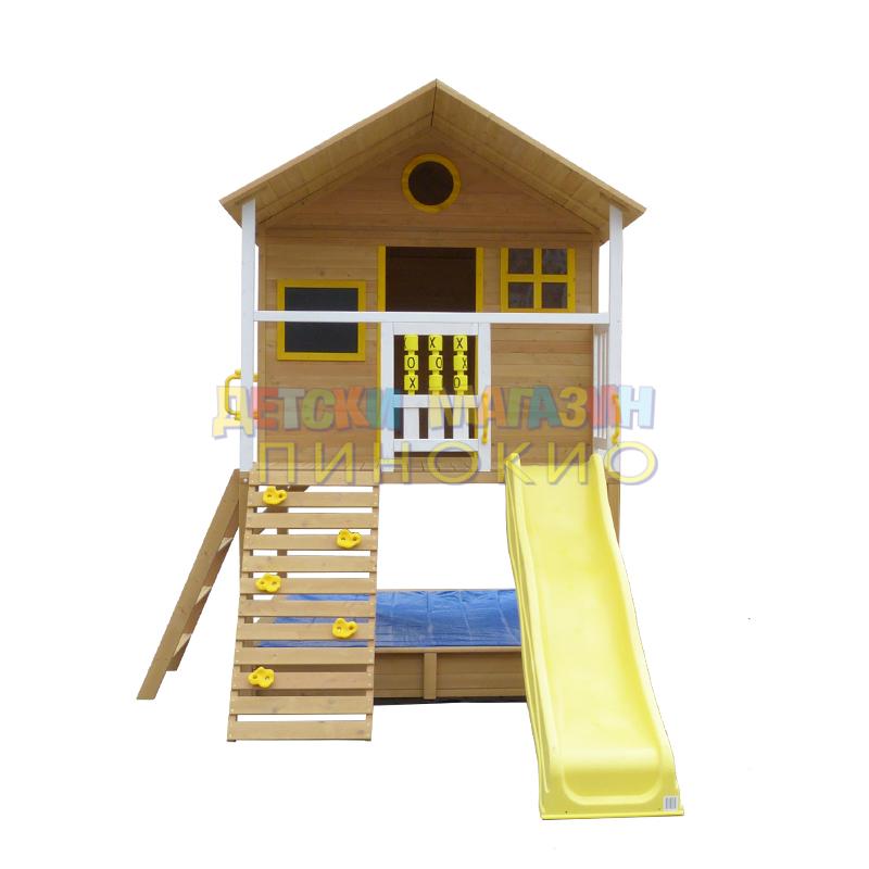 Дървена детска къща с пясъчник и пързалка 258х271.5х291 см. C225 GINGER HOME - Image 28