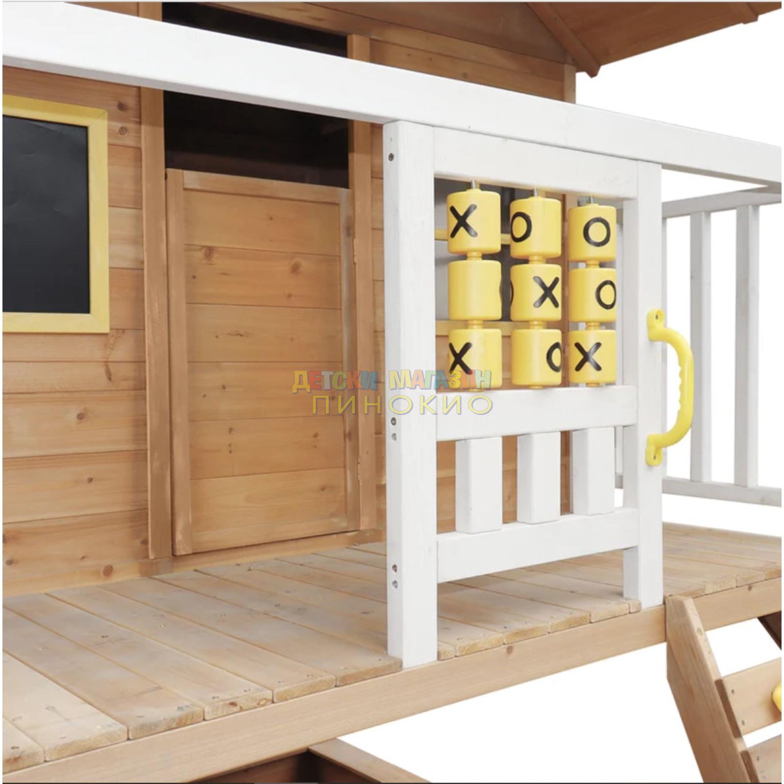 Дървена детска къща с пясъчник и пързалка 258х271.5х291 см. C225 GINGER HOME - Image 6