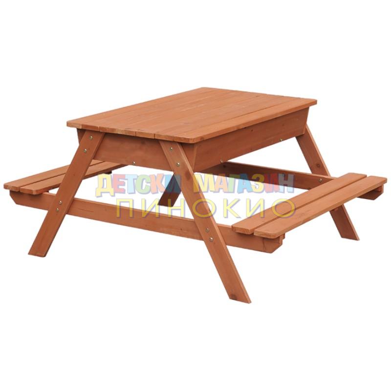 Дървена детска маса с пясъчник 96х103х56 см. C986 GINGER HOME