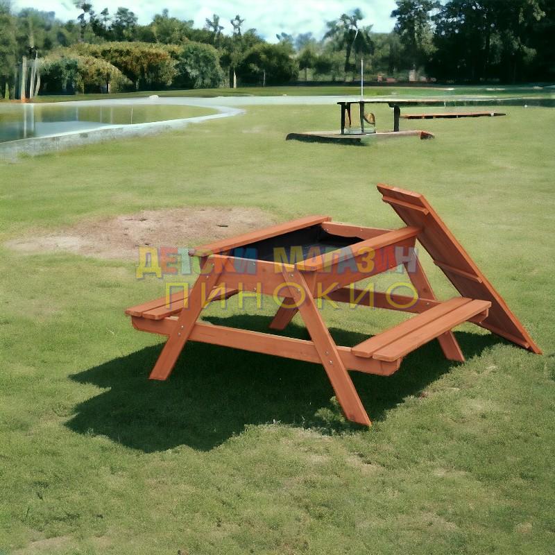 Дървена детска маса с пясъчник 96х103х56 см. C986 GINGER HOME - Image 8