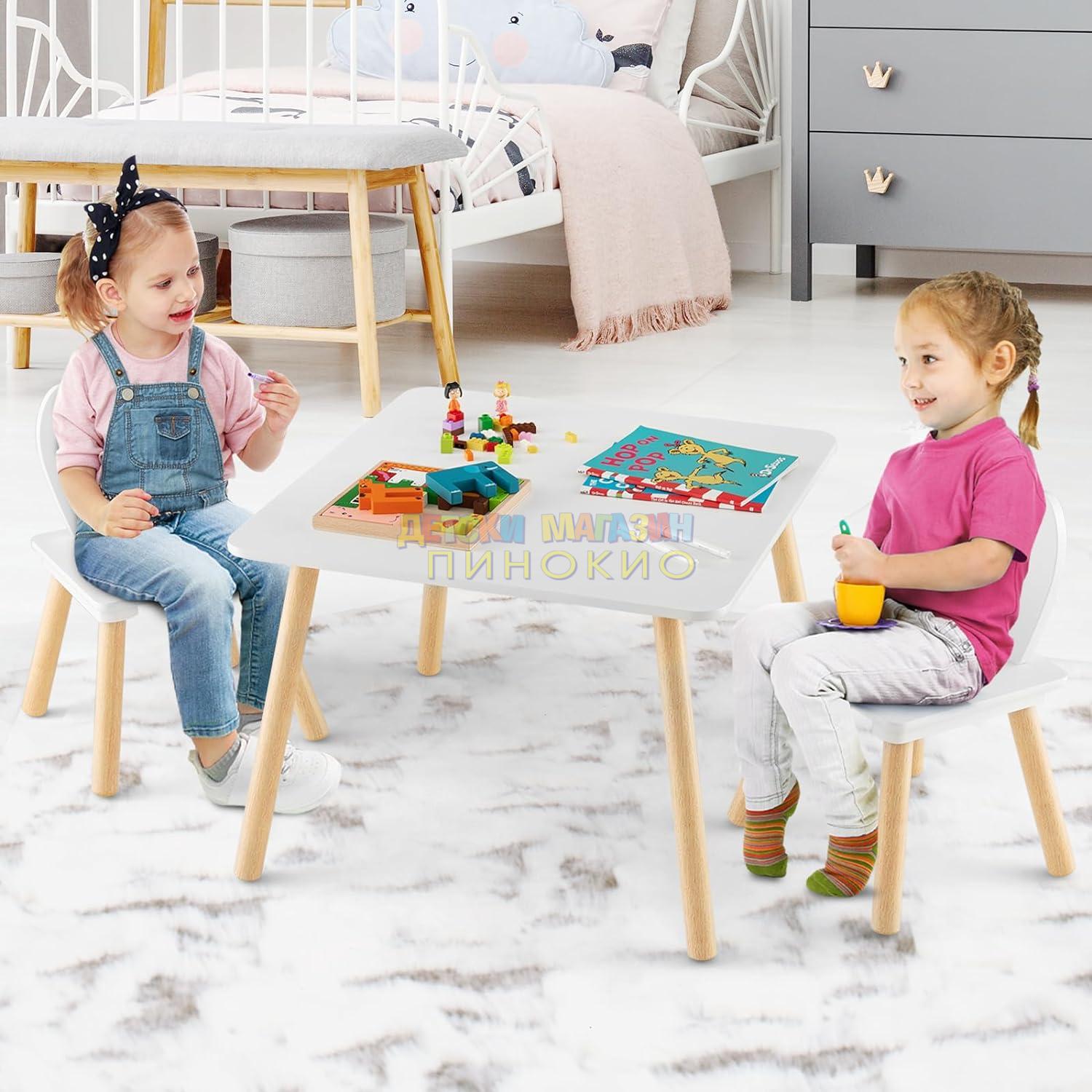 Детска дървена маса с 2 столчета TF6176 GINGER HOME - Image 8