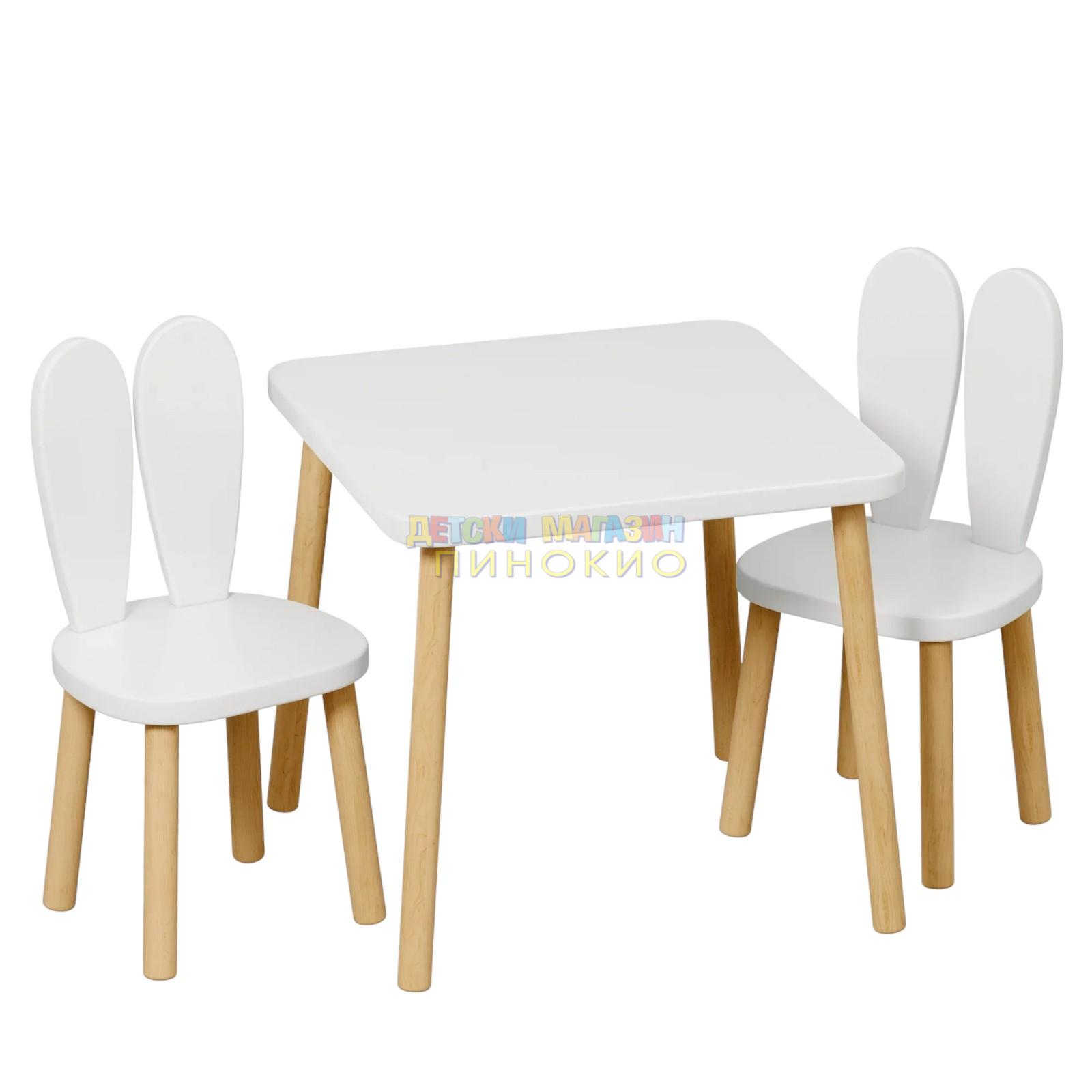 Детска дървена маса с 2 столчета TF6176 GINGER HOME
