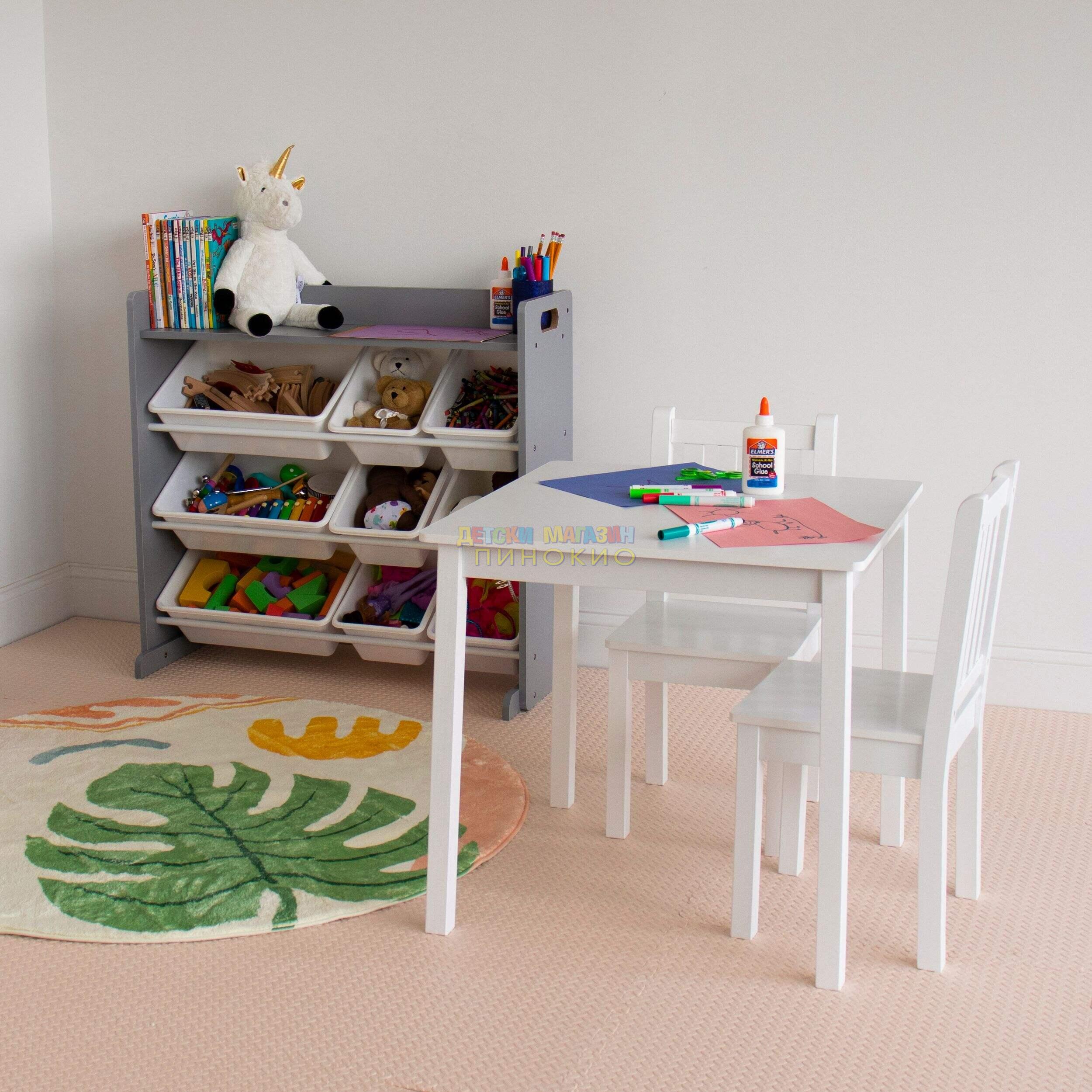 Детска дървена маса с 2 столчета TF6644-W GINGER HOME - Image 10
