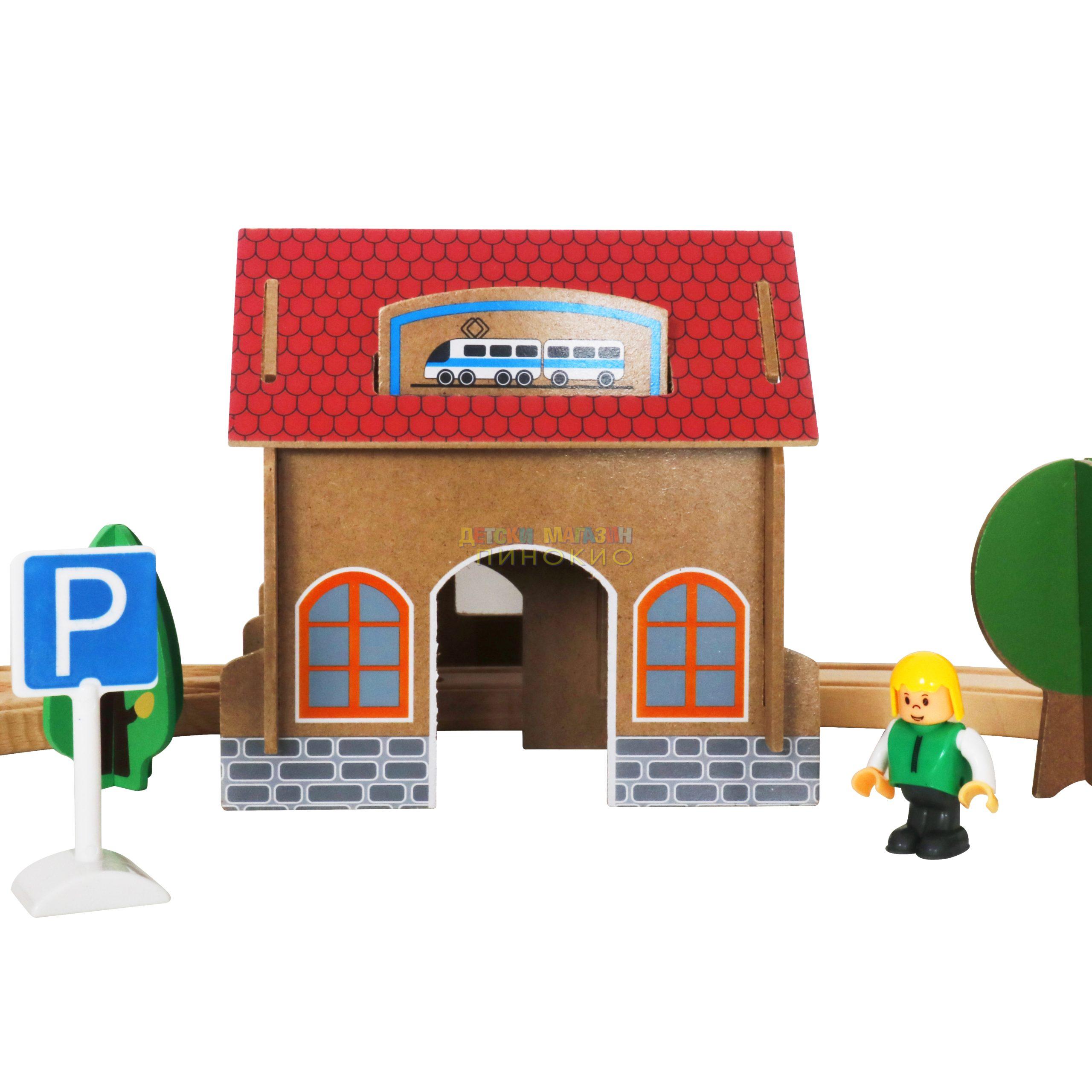 Детско дървено влакче 88 части W04C048 GINGER HOME - Image 7