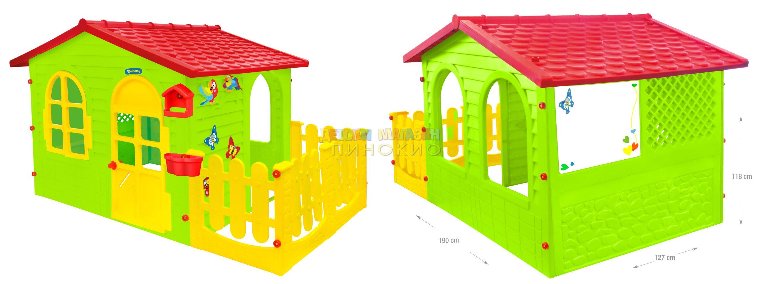 КЪЩА С ОГРАДА И ДЪСКА ЗА РИСУВАНЕ 12243 Mochtoys