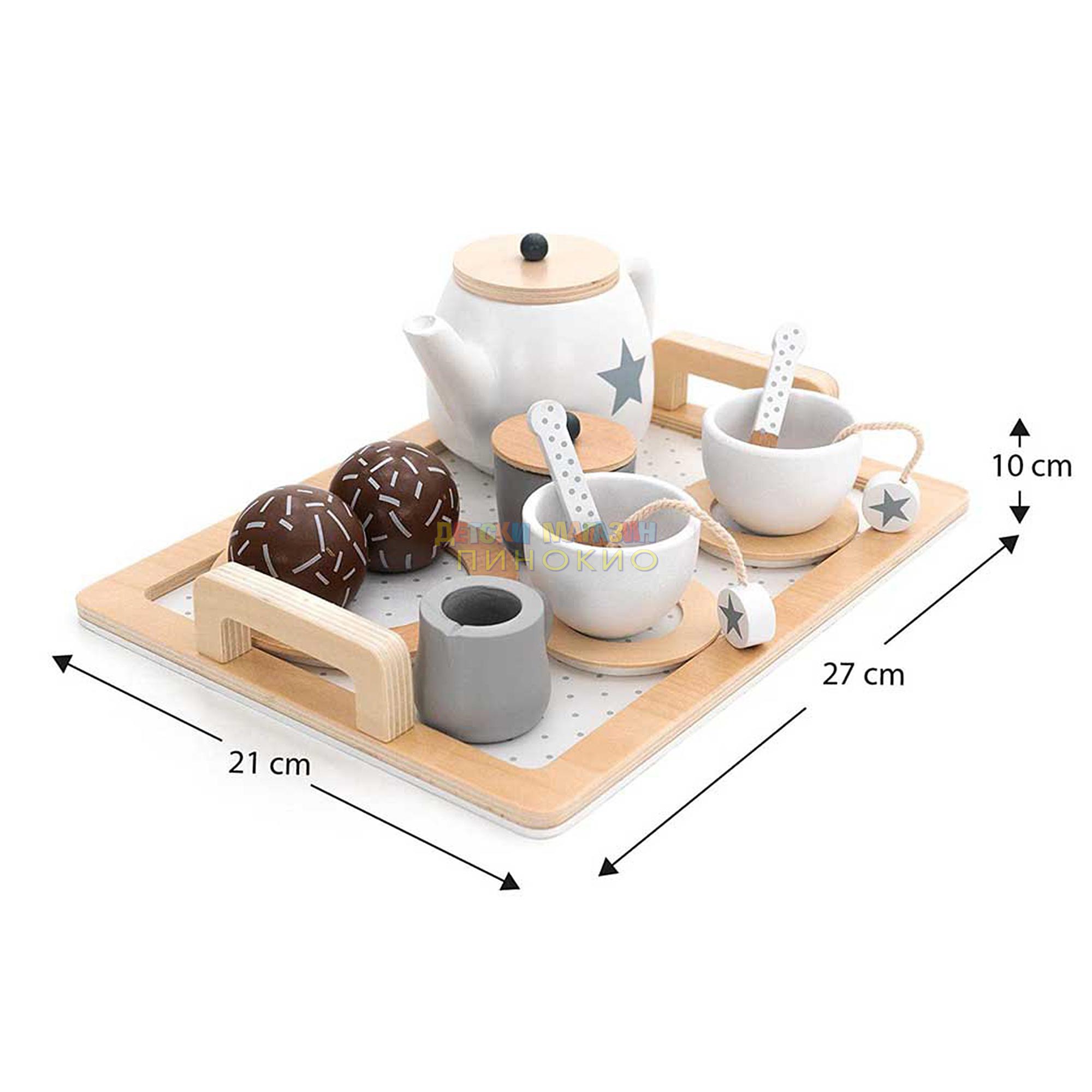 Дървен детски комплект за чай и кафе W10B318B GINGER HOME - Image 5