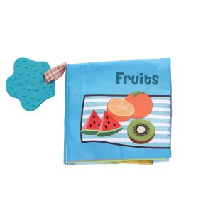 Образователна текстилна книжка с чесалка Fruits KIKKABOO