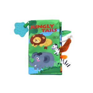 Образователна текстилна книжка с чесалка Jungly tails KIKKABOO