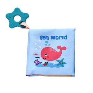 Образователна текстилна книжка с чесалка Sea world KIKKABOO