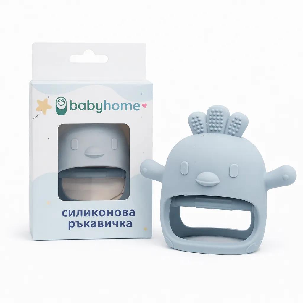 Бебешка силиконова ръкавичка Пиле Babyhome - Image 7
