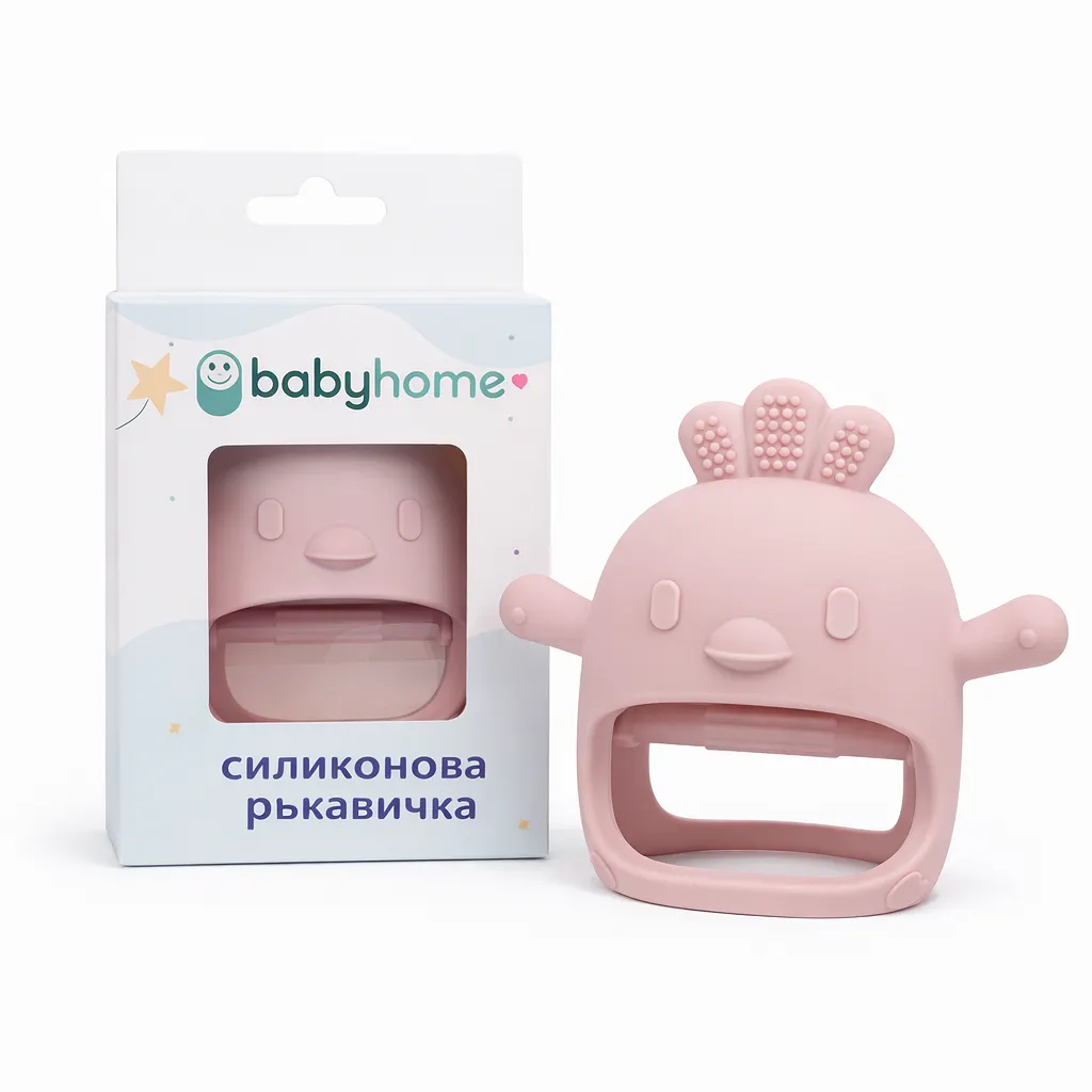 Бебешка силиконова ръкавичка Пиле Babyhome - Image 8