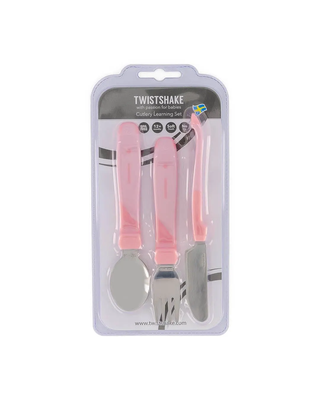Детски прибори Неръждаема стомана 12+ м Pastel Pink Twistshake - Image 3